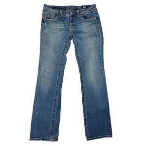 Miss Me Bootcut‎ Jeans Women's Medium Wash Blue Distressed Size 32 (Flawed)